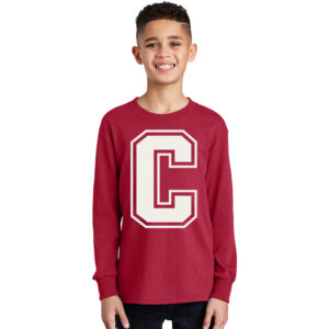Camanche Youth Cotton Long Sleeve T Shirt – RED