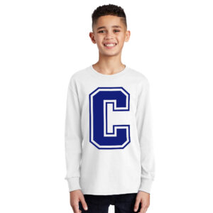 Camanche Youth Cotton Long Sleeve T Shirt – White