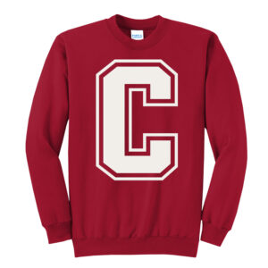 Camanche Unisex Core Fleece Crewneck Sweatshirt – RED