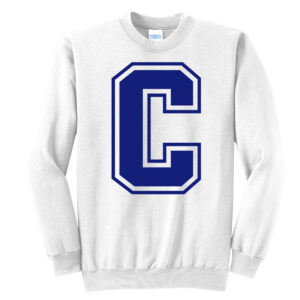Camanche Unisex Core Fleece Crewneck Sweatshirt – White