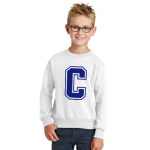 Camanche  Youth Crewneck Sweatshirt – White