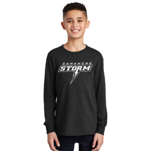 Camanche  Youth Cotton Long Sleeve T Shirt – JetBlack