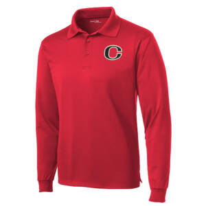 Clinton Community Schools Sport-Tek Men – Long Sleeve Micropique Sport-Wick Polo-Red