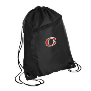 Clinton Community Schools Port Company Colorblock Cinch Pack-Black/Black