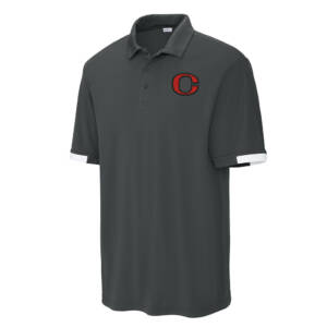 Clinton Community Schools Sport-Tek Men Club Colorblock Polo-Iron Grey/White