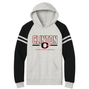 Clinton Community Schools Jerzees Unisex NuBlend Unisex Varsity Colorblock Hooded Sweatshirt-Oatmeal Heather/ Black