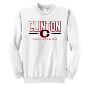 Clinton Community Schools Unisex Fleece Crewneck Sweatshirt-White
