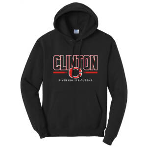 Clinton Community Schools Unisex Fleece Hooded Sweatshirt-Black