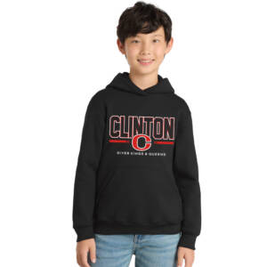 Clinton Community Schools Youth Fleece Hooded Sweatshirt-Black