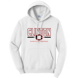 Clinton Community Schools Unisex Fleece Hooded Sweatshirt-White