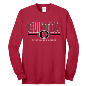 Clinton Community Schools Unisex Cotton Long Sleeve Tee-Red