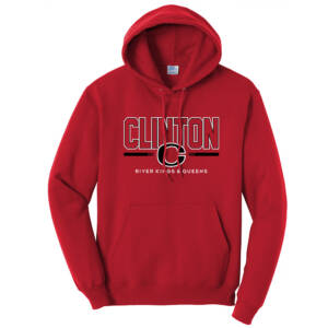 Clinton Community Schools Unisex Fleece Hooded Sweatshirt-Red