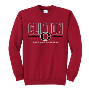 Clinton Community Schools Unisex Fleece Crewneck Sweatshirt-Red
