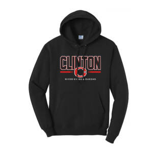 Clinton Community Schools Tall Fleece Hooded Sweatshirt-Black