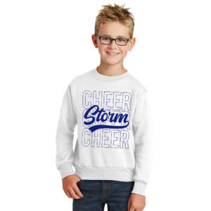 Camanche Cheer  Youth Crewneck Sweatshirt – White