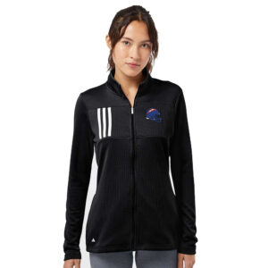Camanche FB Adidas Women’s 3 Stripes Double Knit Full zip pullover – BlackGreyTwo