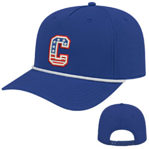 Camanche FB ICON performance rope golf cap – RoyalWhite