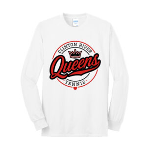 Clinton Girls Tennis Unisex Long Sleeve Core Blend T Shirt – White