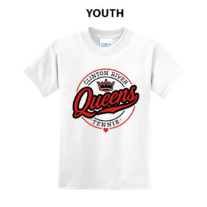 Clinton Girls Tennis Youth Short Sleeve T Shirt – White
