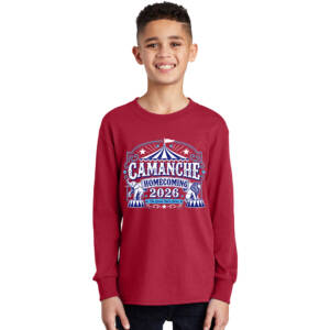 Camanche Homecoming Youth Cotton Long Sleeve Tee-Red
