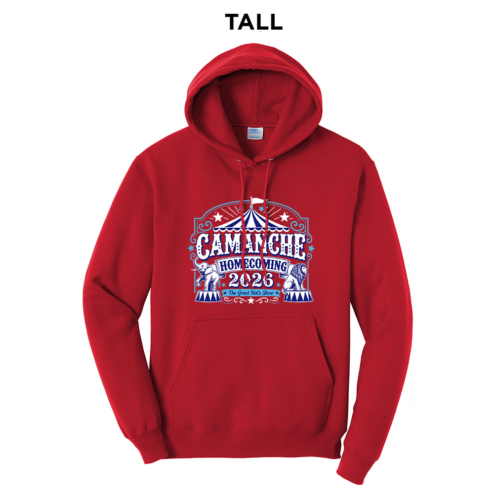 Camanche Homecoming Tall Fleece Hooded Sweatshirt-Red