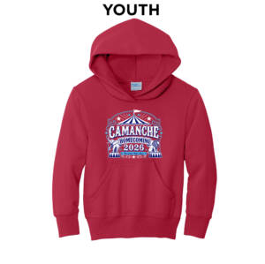 Camanche Homecoming Youth Fleece Hooded Sweatshirt-Red