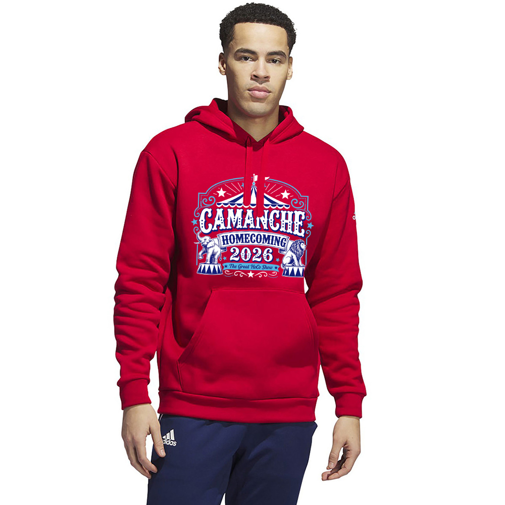 Camanche Homecoming Adidas Adult Fleece Hooded Sweatshirt- Power Red (L, XL, 3x)