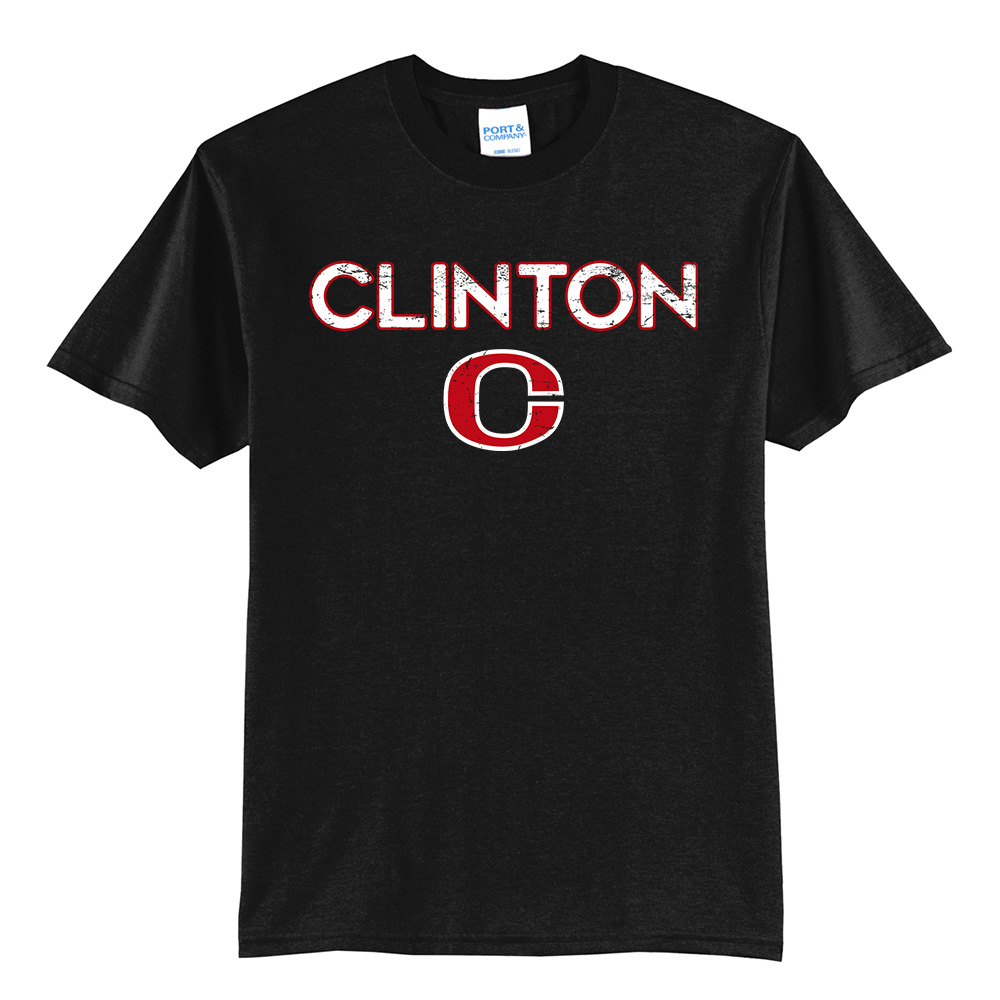 Clinton Unisex Short Sleeve Tee-Black