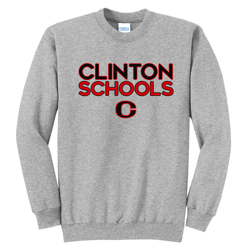 Clinton Unisex Fleece Crewneck Sweatshirt-Athletic Heather