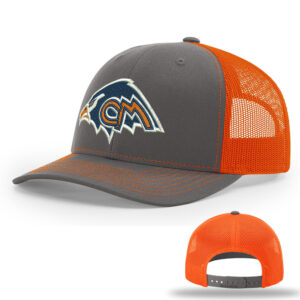 CM Tigerhawks Richardson Pro Crown Mesh Back Adjustable back cap Split-Charcoal/Orange