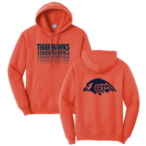 CM Tigerhawks Unisex Fleece Hooded Sweatshirt-Orange