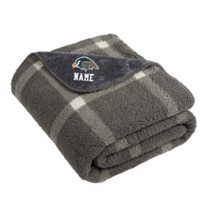 CM Tigerhawks Port Authority Double Sided Sherpa/Plush Blanket – Marshmallow/ Grey Window Pane