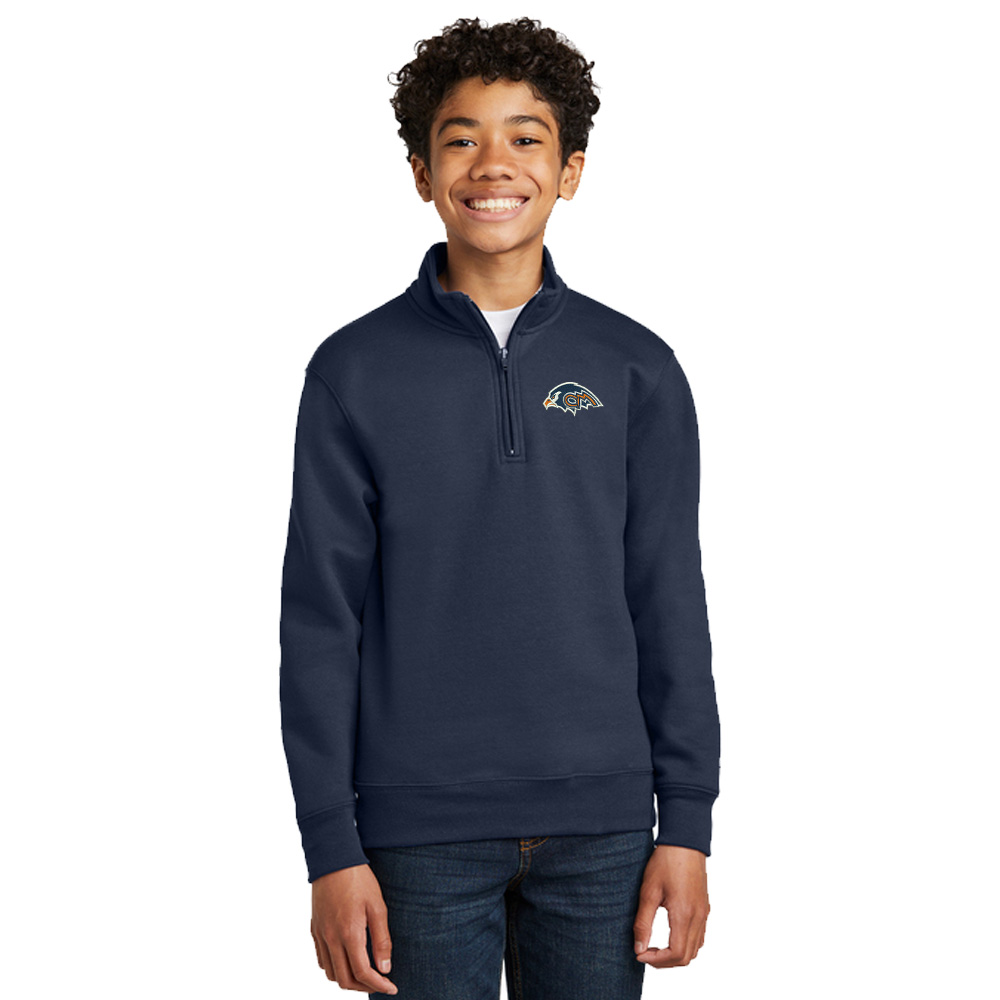 CM Tigerhawks Youth Core Fleece 1/4 Zip Pullover Sweatshirt - Navy