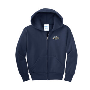 CM Tigerhawks Youth core fleece full zip hooded sweatshirt -Navy