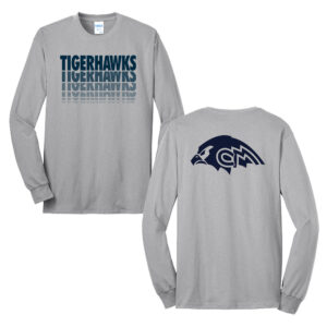 CM Tigerhawks Unisex Cotton Long Sleeve Core Blend T Shirt – Ash