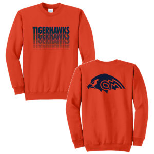 CM Tigerhawks Unisex Core Fleece Crewneck Sweatshirt -Orange