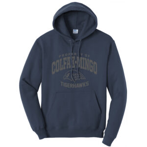 CM Tigerhawks Unisex Classic Core weight Cozy Pullover Hooded Sweatshirt – Navy