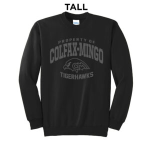 CM Tigerhawks Tall Fleece Crewneck Sweatshirt-Black