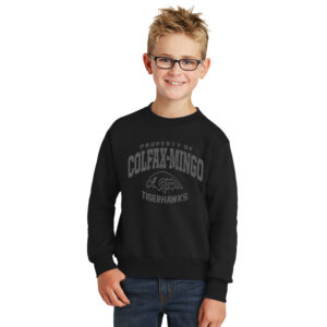 CM Tigerhawks Youth Fleece Crewneck Sweatshirt-Black