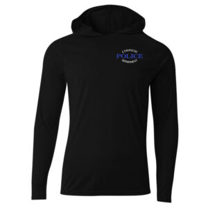 Camanche Police Cooling Performance Long Sleeve Men Hooded Tee-Black