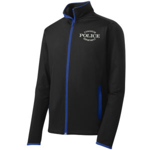 Camanche Police Sport Tek Men Sport Wick Stretch Contrast Full Zip Jacket-Black/Royal