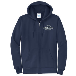 Camanche Police Unisex Core Fleece Full Zip Hooded Sweatshirt-Navy