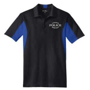 Camanche Police Sport-Tek Side Blocked Micropique Sport-Wick Polo-Black/Royal