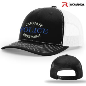 Camanche Police Richardson Pro Mesh Adjustable Trucker Cap Split-Black/White