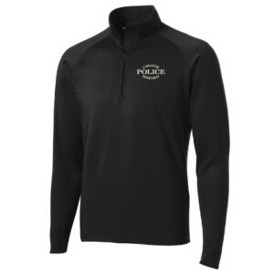 Camanche Police Sport Tek Men Sport Wick Stretch 1/2 Zip Pullover-Black