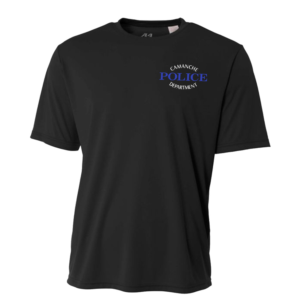 Camanche Police Adult Cooling Performance Tshirt-Black