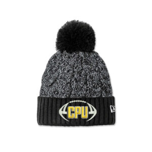 CPU FB New Era Marled Knit Pom Beanie-Black/Graphite/White