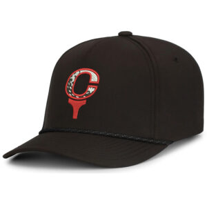 River King Golf Pacific Weekender Perforated Snapback Rope Cap – Black/ Black/ White