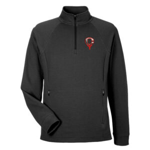 River King Golf North End Men’s Rhythm Waffle Quarter Zip Pullover -Black