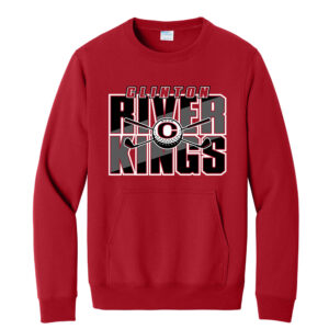 River King Golf Unisex Core Fleece Crewneck Pocket Sweatshirt -Red